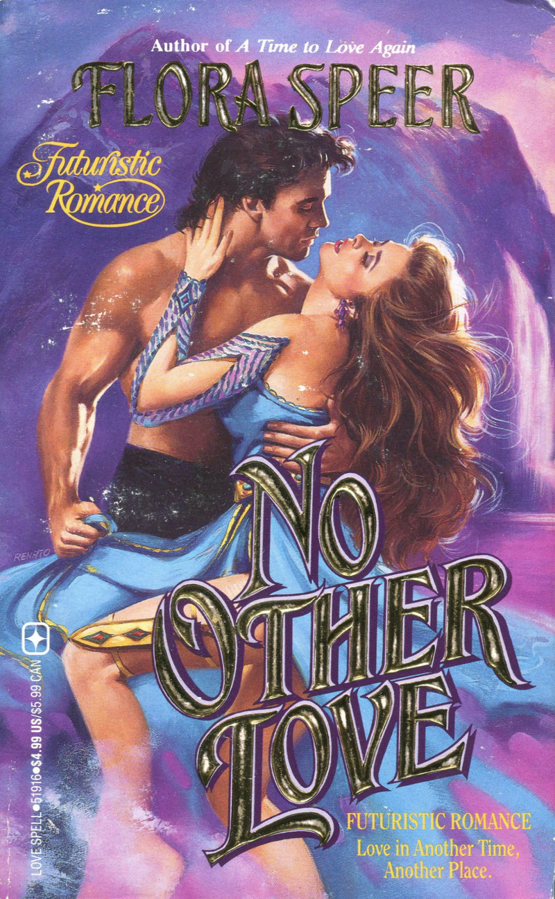Illustration for article titled These Early-'90s 'Futuristic' Romance Covers Are Stunning and WondrousÂ